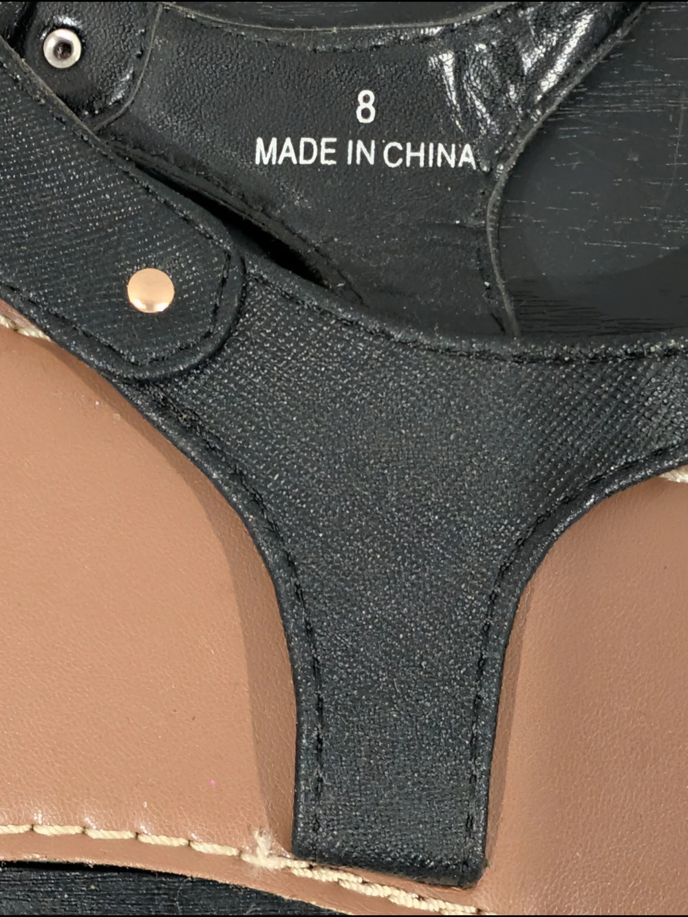 New York & Company Black and Brown Toe-Post Sandals Size 8